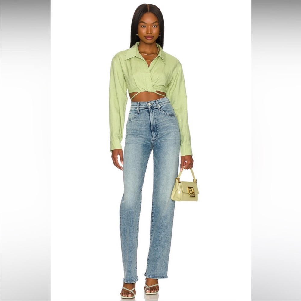 NWT Mother High Waisted Tunnel Vision Sneak in Twice Shy Jeans